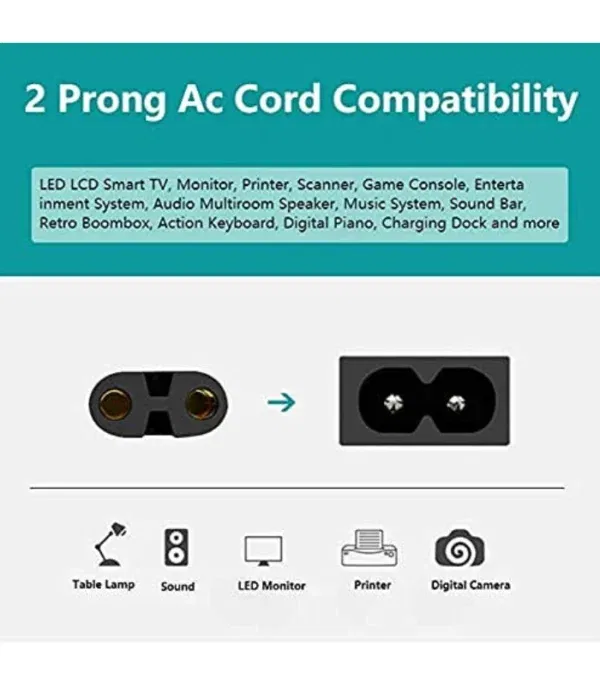 AC Power Cord Cable Compatible PlayStation 4 (PS4) Slim/PlayStation 5 (PS5) Game Console (Approx 1 Meter)