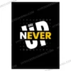 A4 Motivational Wall Frame – "Never Give Up" Inspirational Quote Art Print for Home, Office, Study or Gym Decor