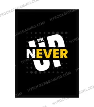 A4 Motivational Wall Frame – "Never Give Up" Inspirational Quote Art Print for Home, Office, Study or Gym Decor